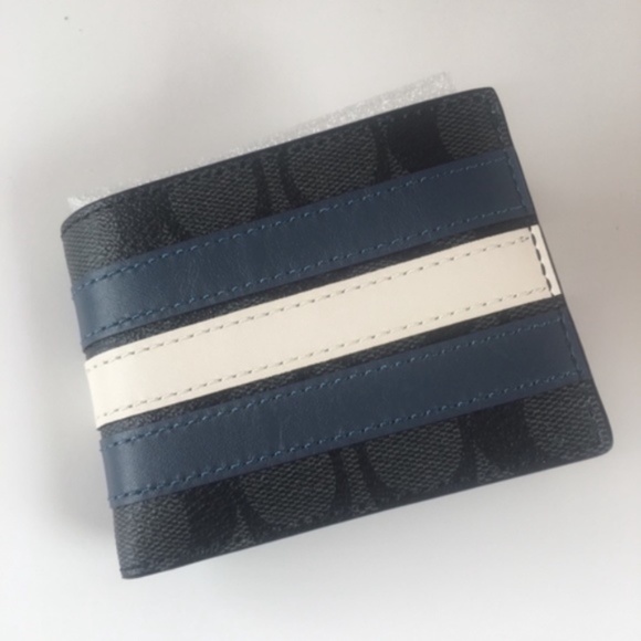 Coach Men's Varsity Stripe Slim Billfold Wallet - Picture 3 of 8